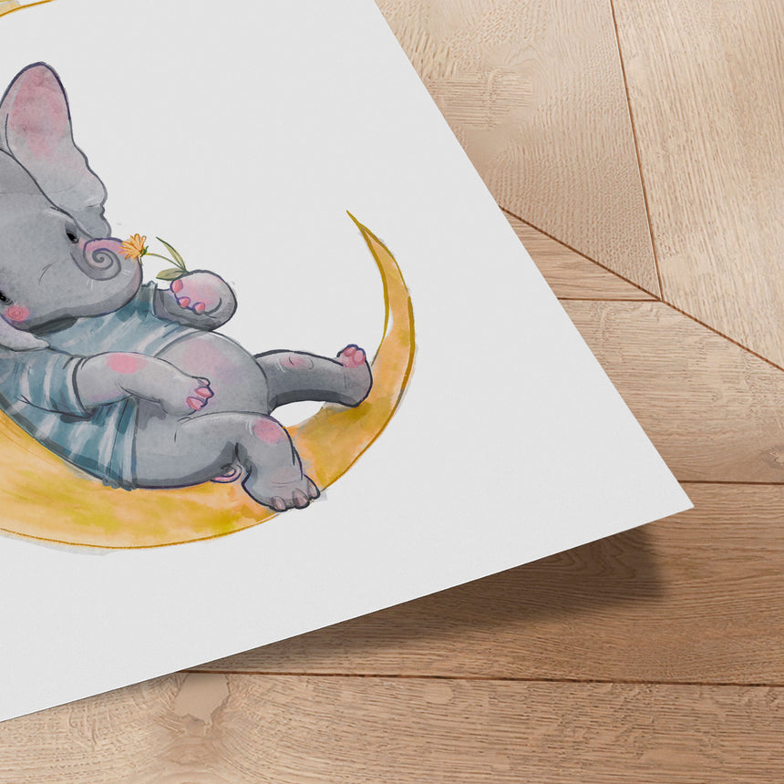 Plakat - Moonlight Elephant - Memory Art - Incado