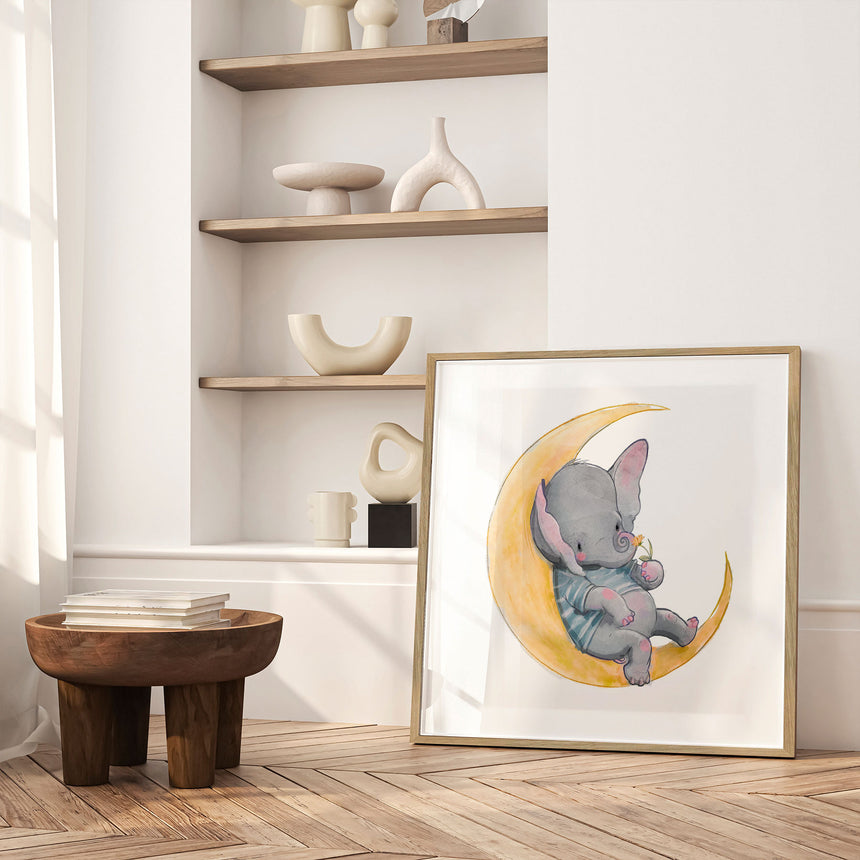 Plakat - Moonlight Elephant - Memory Art - Incado