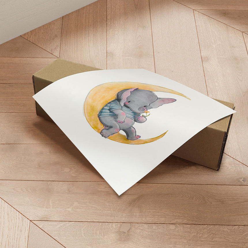 Plakat - Moonlight Elephant - Memory Art - Incado