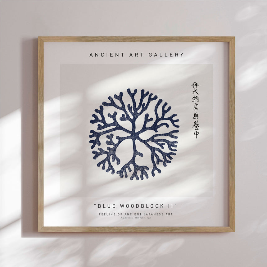 Plakat - Blue Woodblock II - Ancient Art - Incado