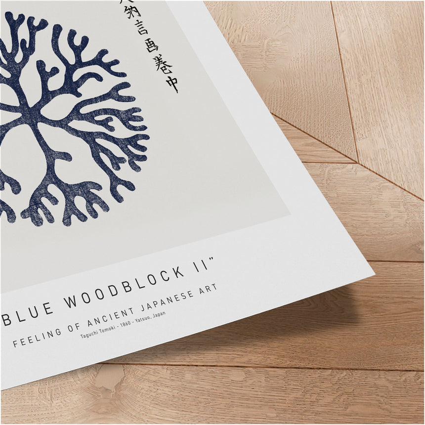 Plakat - Blue Woodblock II - Ancient Art - Incado
