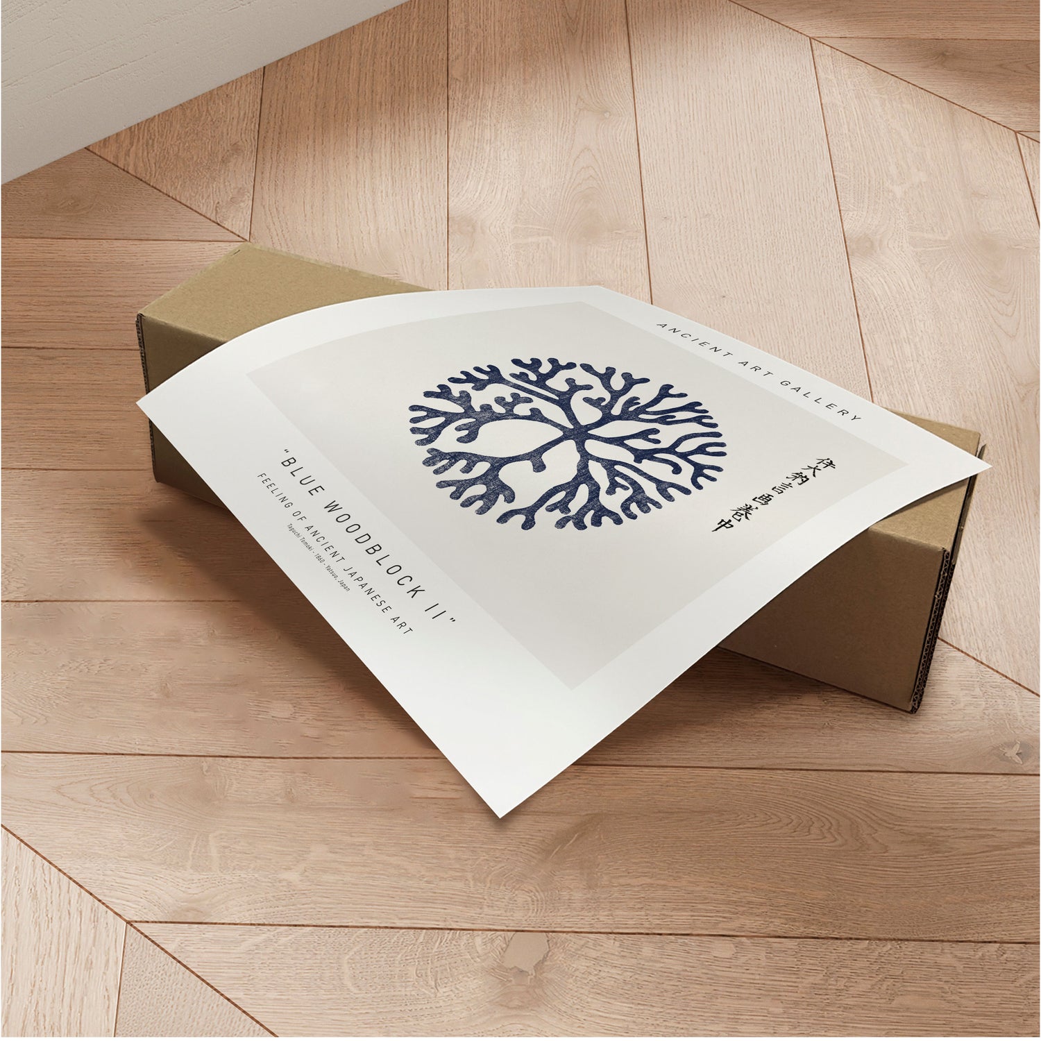 Plakat - Blue Woodblock II - Ancient Art - Incado