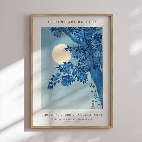 Plakat - Blossoming Cherry On a Moonlit Night - Ancient Art - Incado