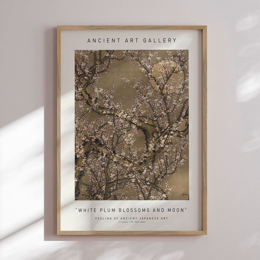 Plakat - White Plum Blossoms And Moon - Ancient Art - Incado