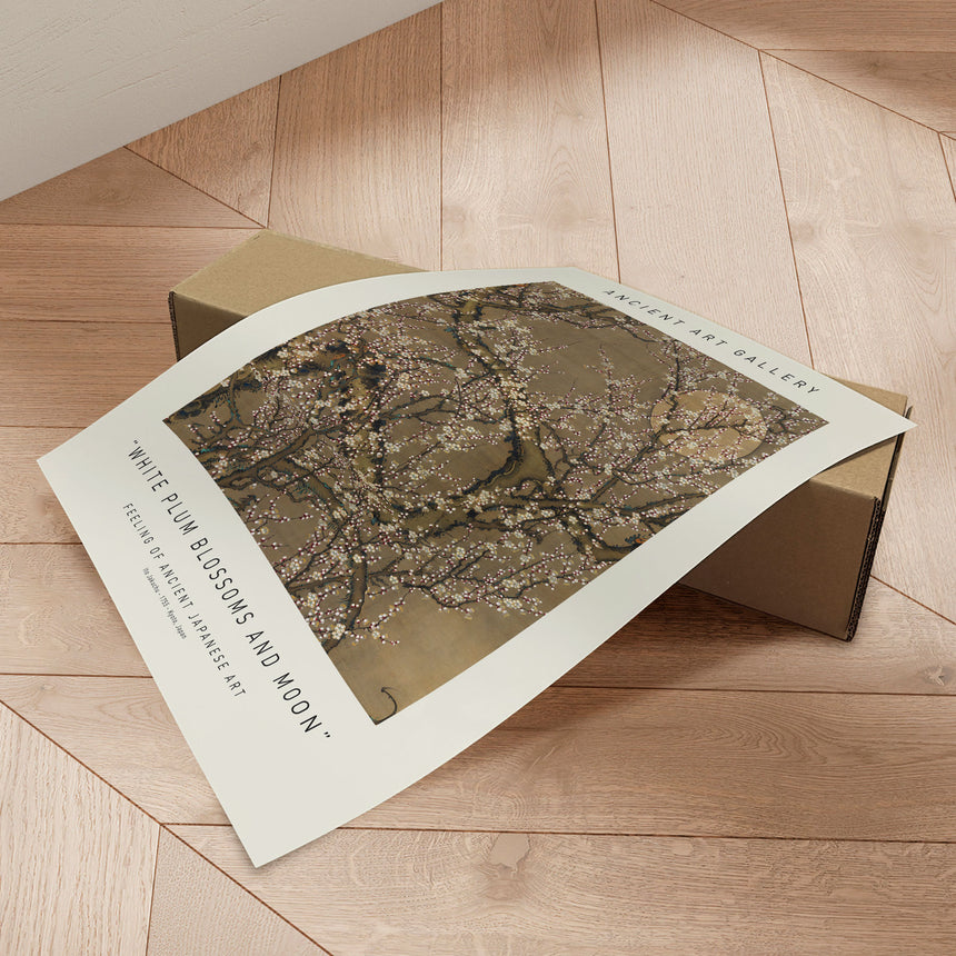 Plakat - White Plum Blossoms And Moon - Ancient Art - Incado