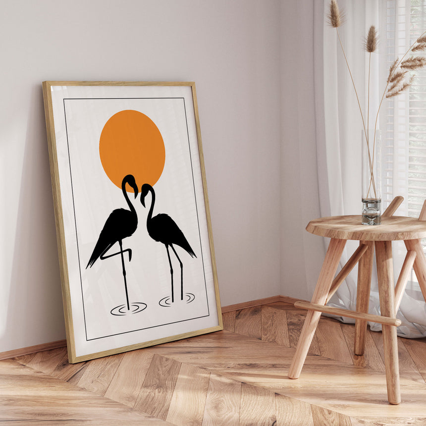 Plakat - Flamingo Sunset - Incado