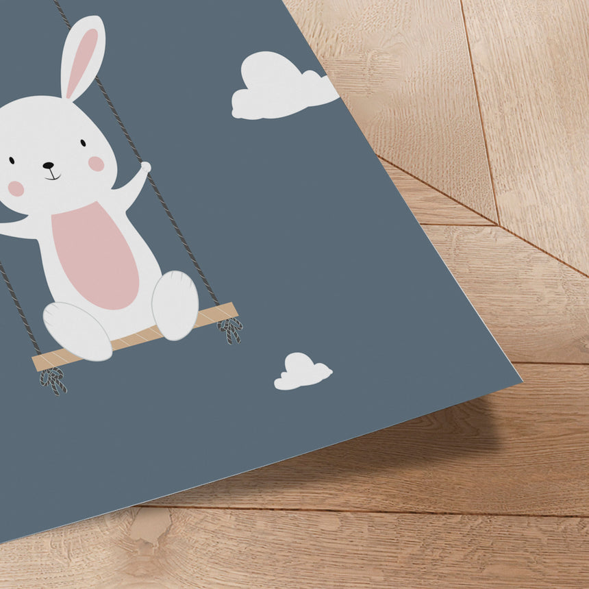 Plakat - Rabbit On a Swing - Memory Art - Incado