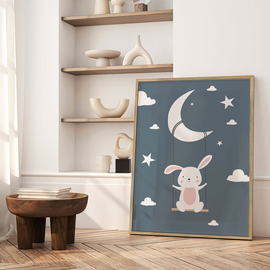 Plakat - Rabbit On a Swing - Memory Art - Incado