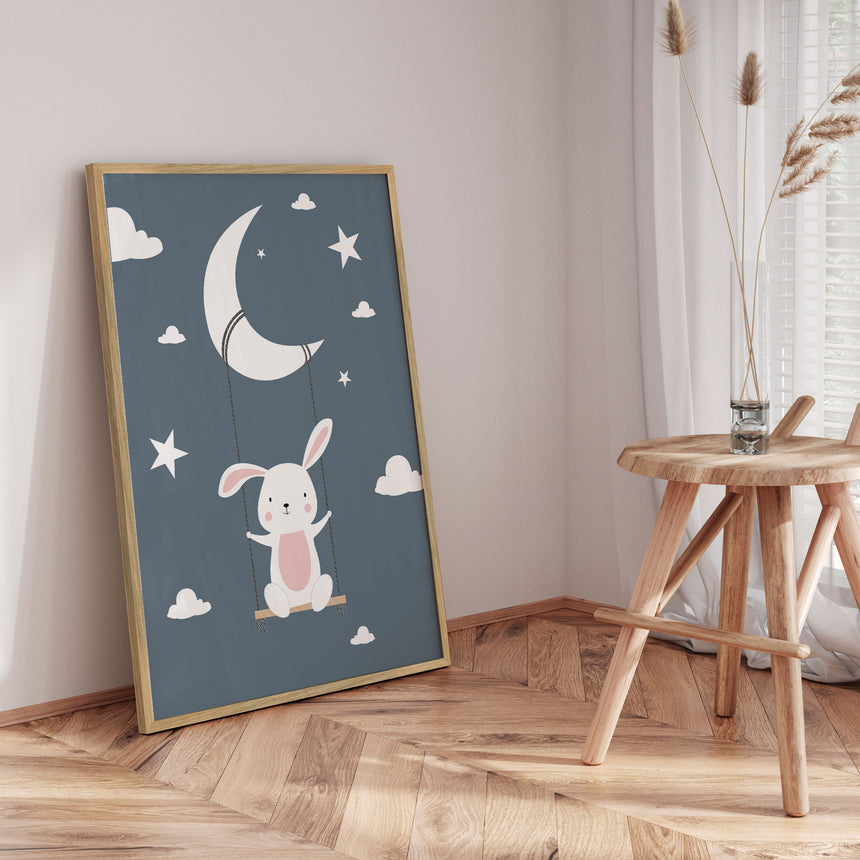 Plakat - Rabbit On a Swing - Memory Art - Incado