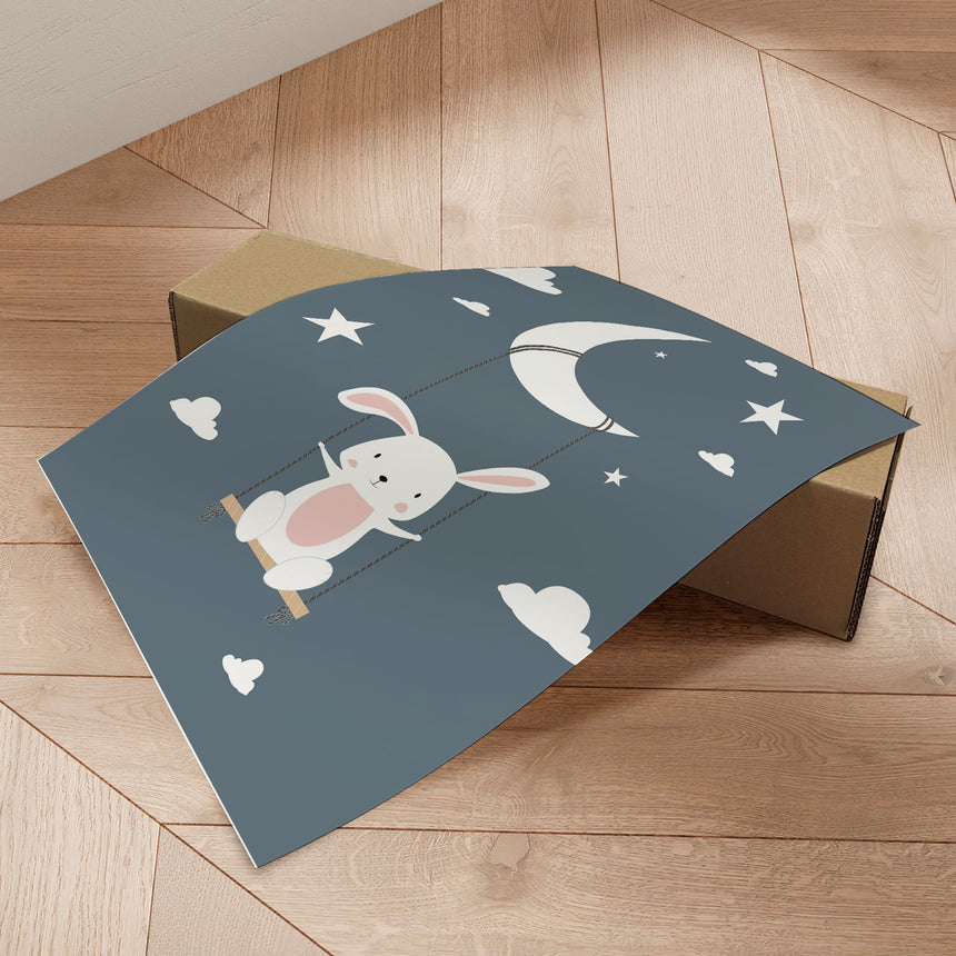 Plakat - Rabbit On a Swing - Memory Art - Incado