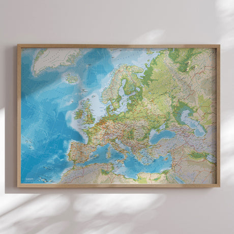 Europakort i egetræsramme - Classic - Opslagstavle - Incado