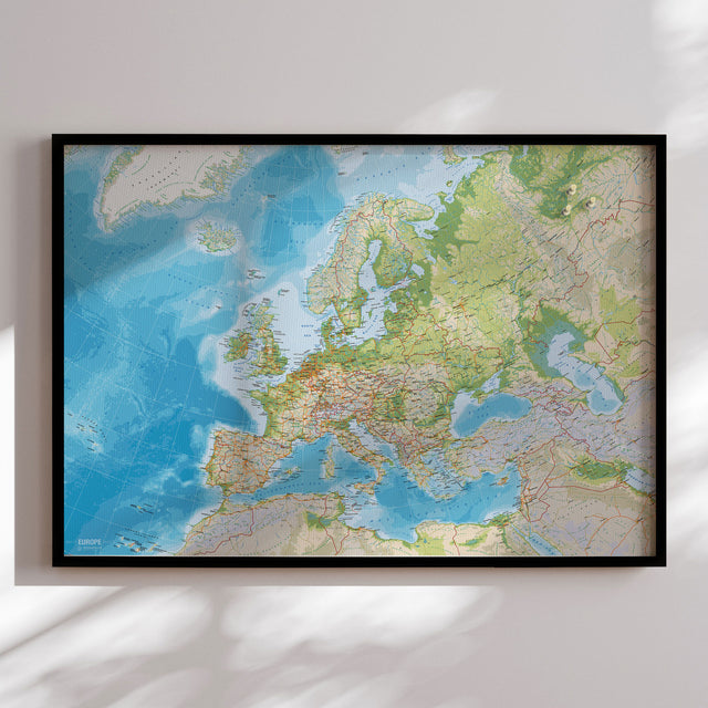 Europakort med sort ramme - Classic - Opslagstavle - Incado