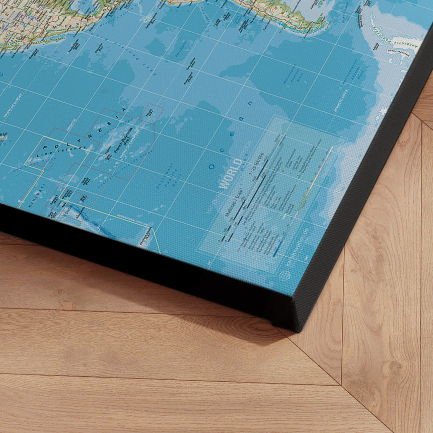 Verdenskort - Classic - Lærredstryk - Incado