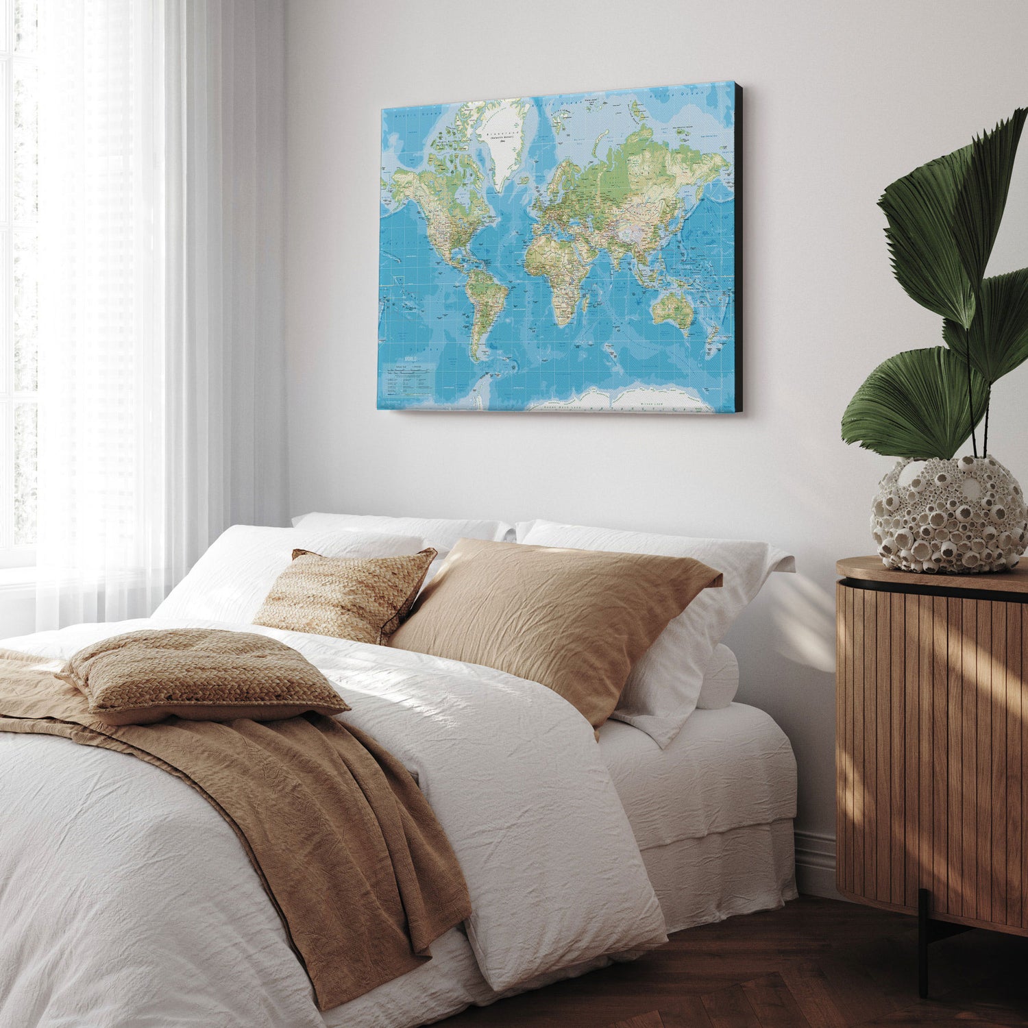 Verdenskort - Classic - Lærredstryk - Incado