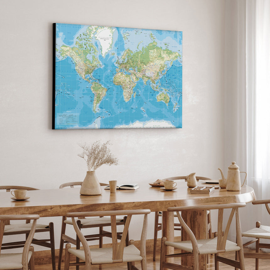 Verdenskort - Classic - Lærredstryk - Incado