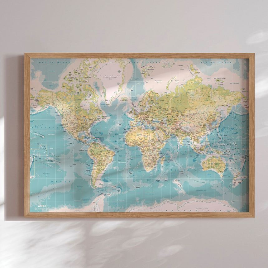 Verdenskort - Retro - Plakat - Incado