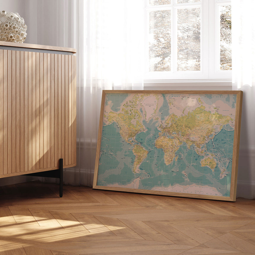 Verdenskort - Retro - Plakat - Incado