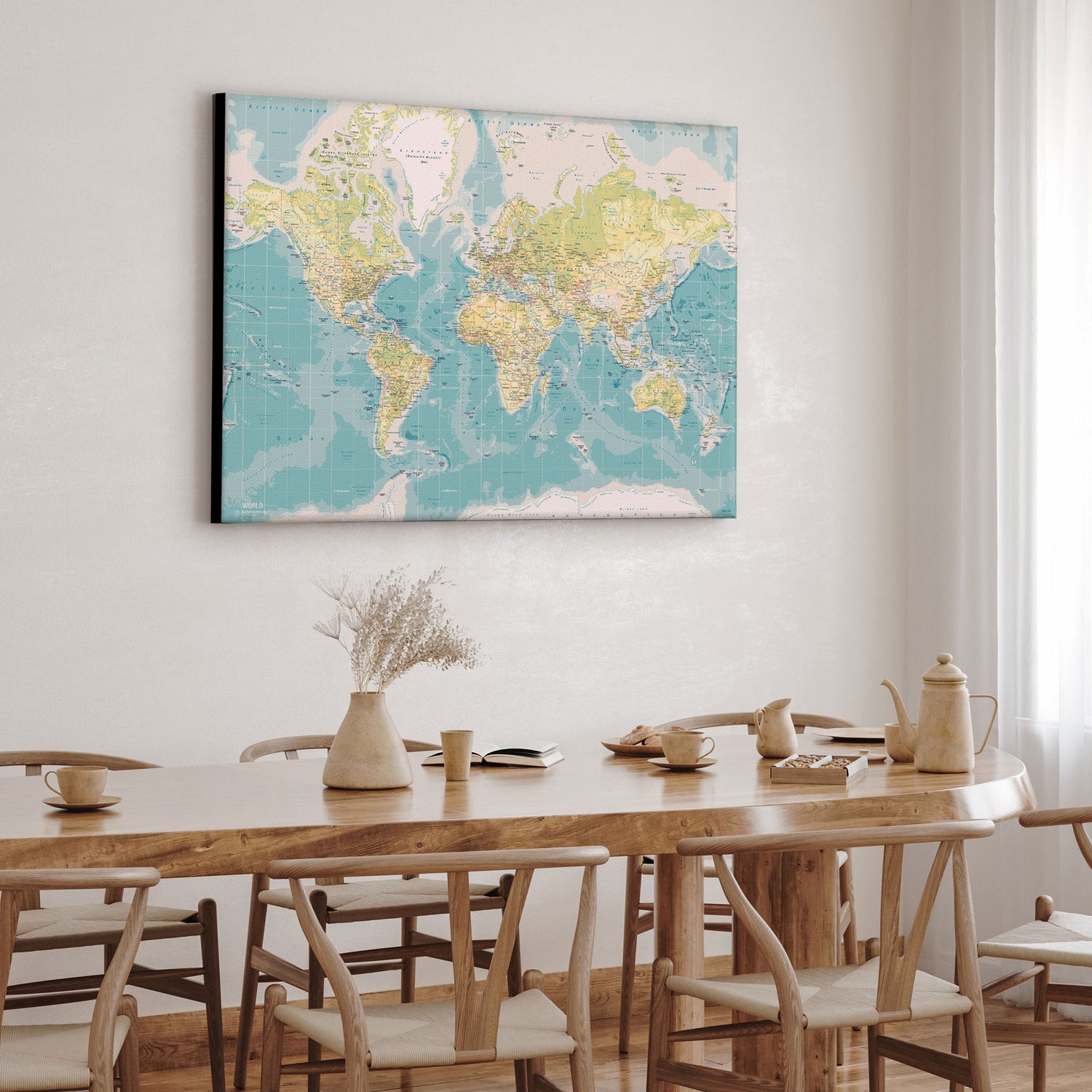 Verdenskort - Retro - Lærredstryk - Incado