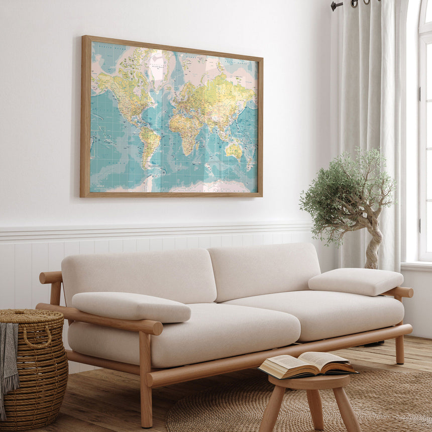 Verdenskort - Retro - Plakat - Incado