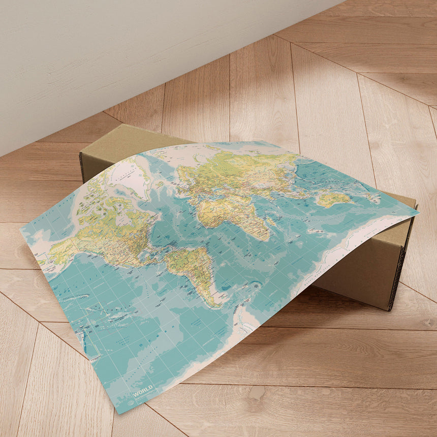 Verdenskort - Retro - Plakat - Incado