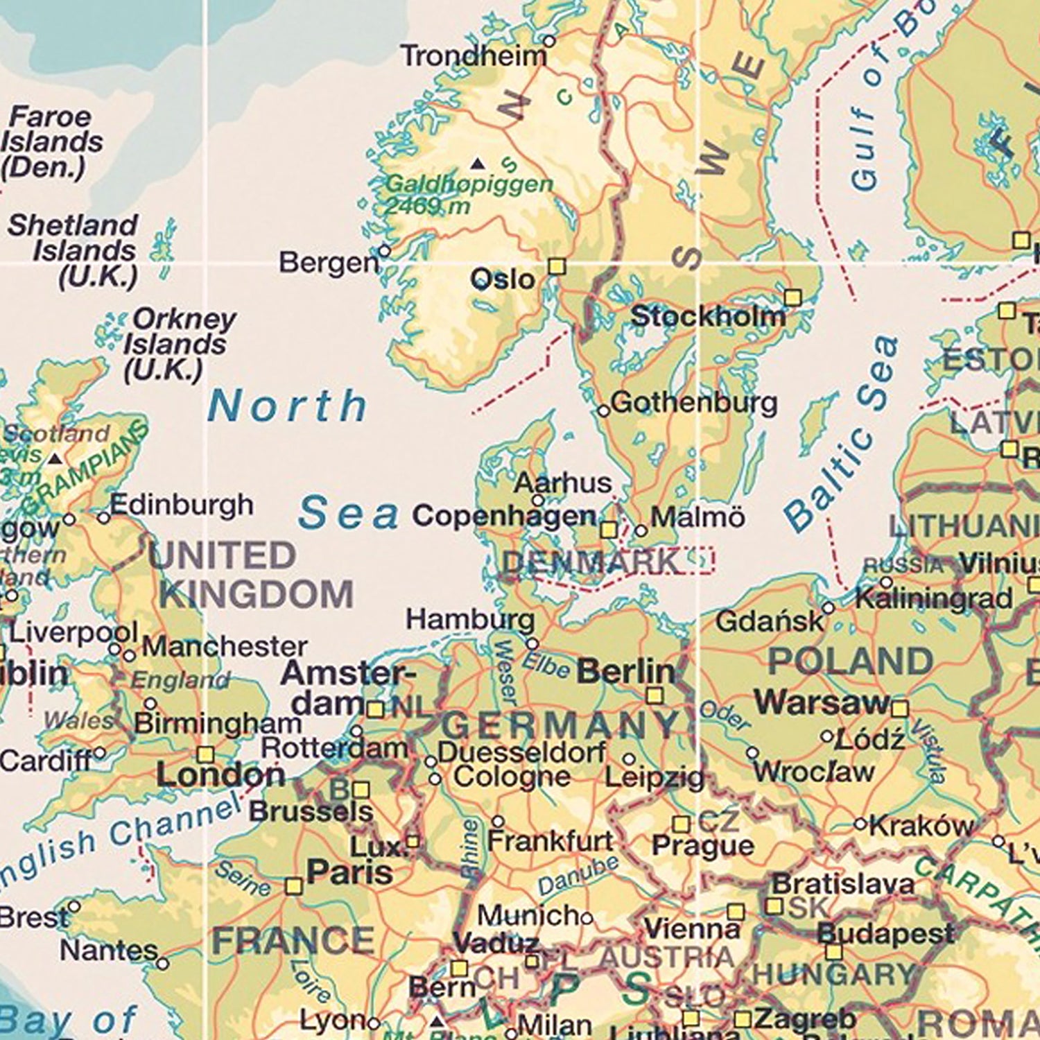 Verdenskort med sort ramme - Retro - Opslagstavle - Incado