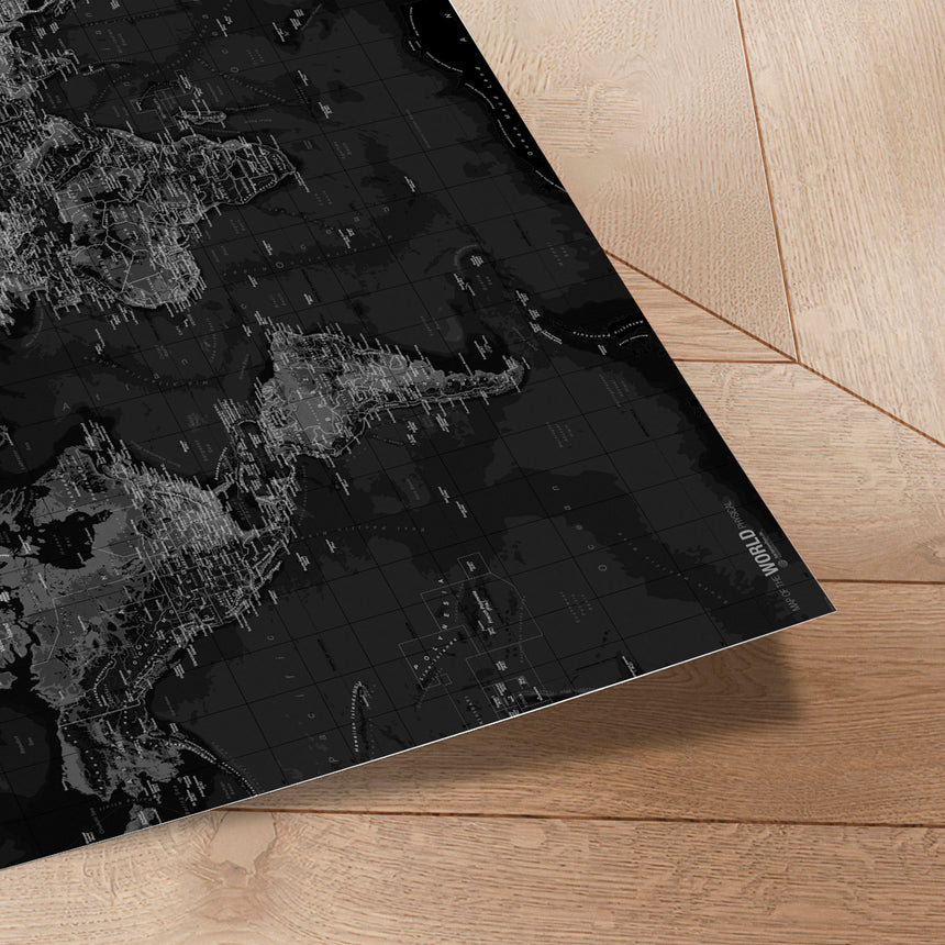 Verdenskort - Dark - Plakat - Incado