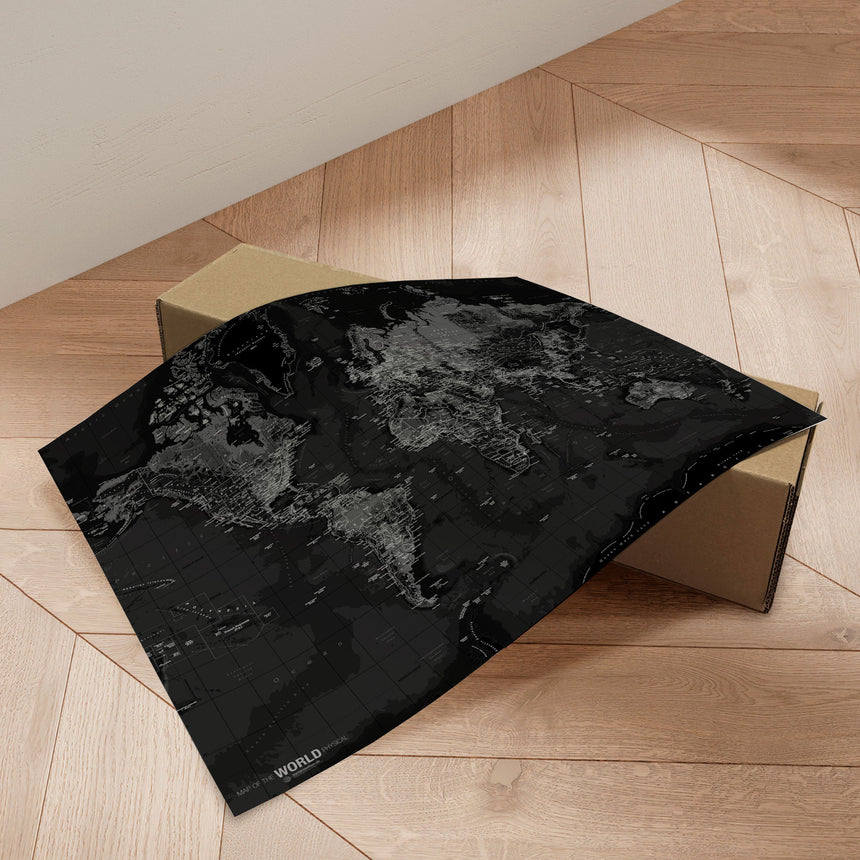 Verdenskort - Dark - Plakat - Incado