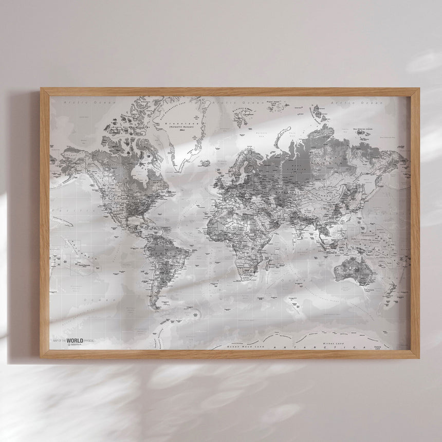 Verdenskort - Light - Plakat - Incado