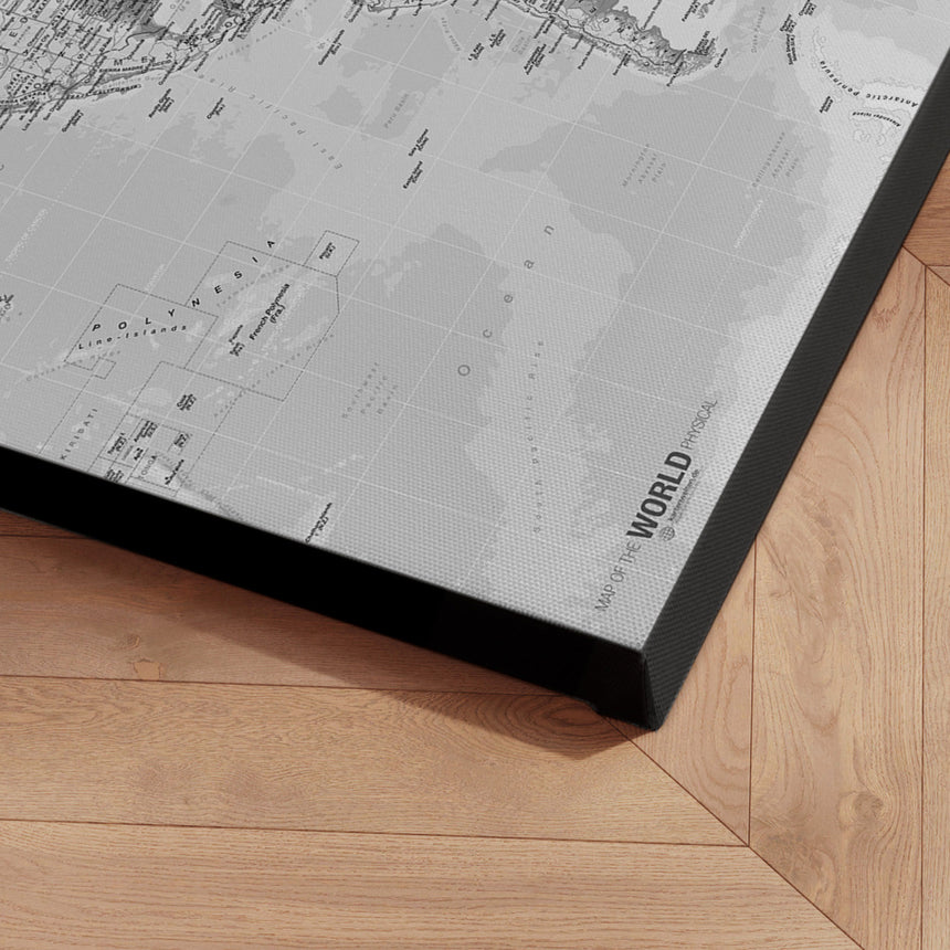 Verdenskort - Light - Lærredstryk - Incado