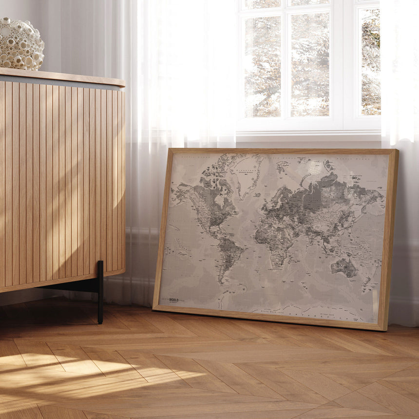 Verdenskort - Light - Plakat - Incado