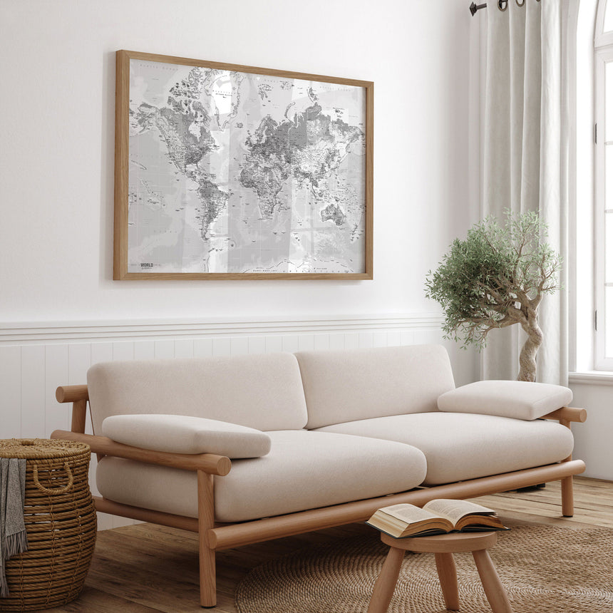 Verdenskort - Light - Plakat - Incado