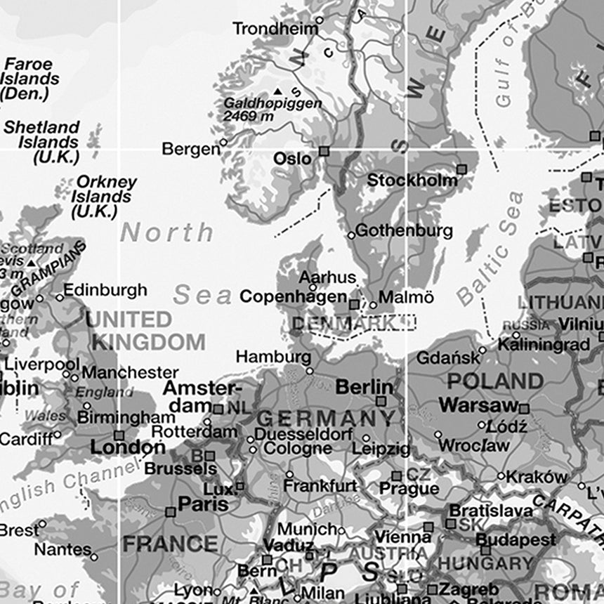 Verdenskort - Light - Plakat - Incado