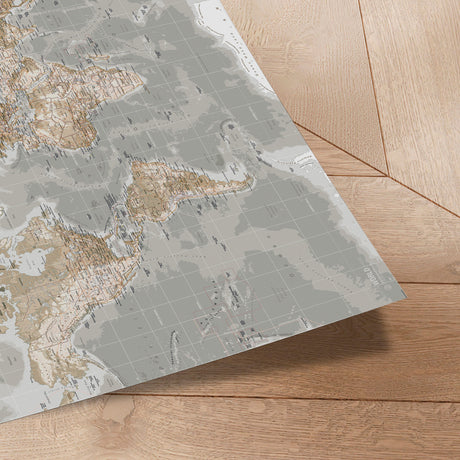 Verdenskort - Vintage Grey - Plakat - Incado