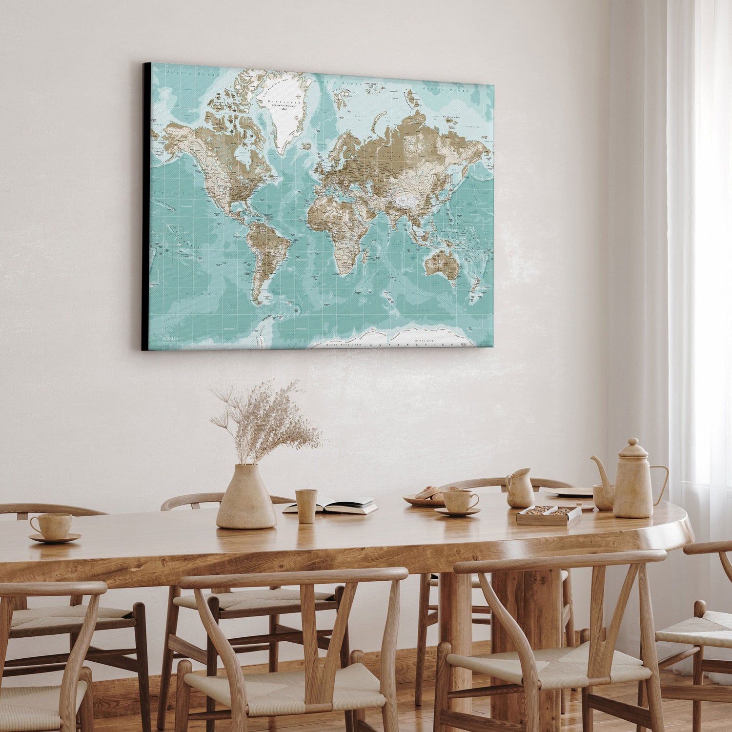 Verdenskort - Winter - Lærredstryk - Incado