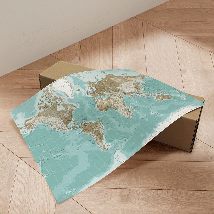 Verdenskort - Winter - Plakat - Incado