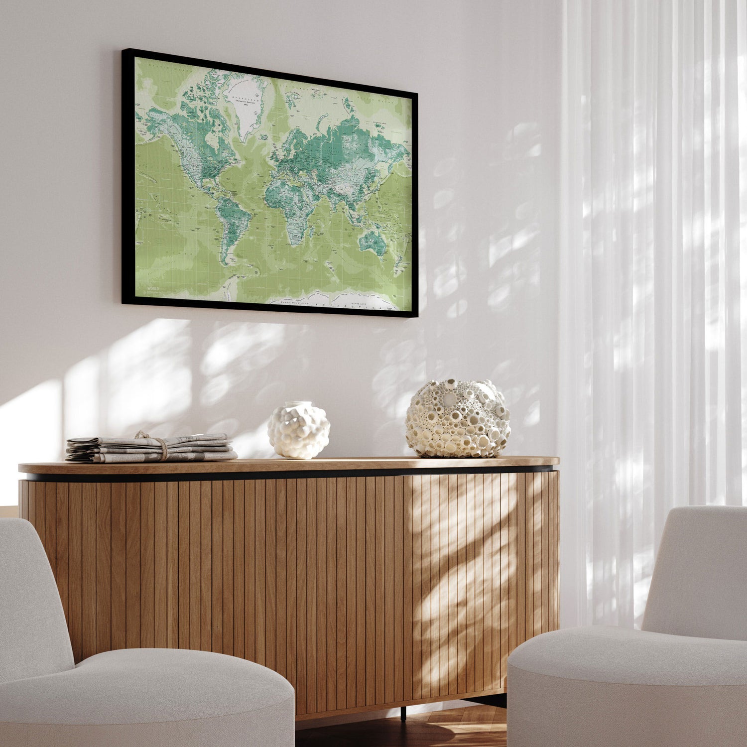 Verdenskort med sort ramme - Green - Opslagstavle - Incado