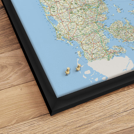 Danmarkskort med sort ramme - Classic - Opslagstavle - Incado