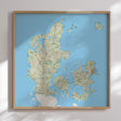 Danmarkskort i egetræsramme - Classic - Opslagstavle - Incado