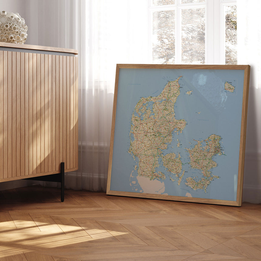 Danmarkskort - Classic - Plakat - Incado