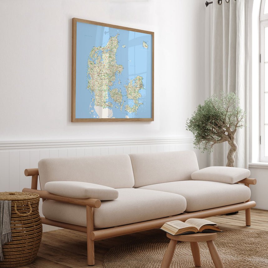 Danmarkskort - Classic - Plakat - Incado