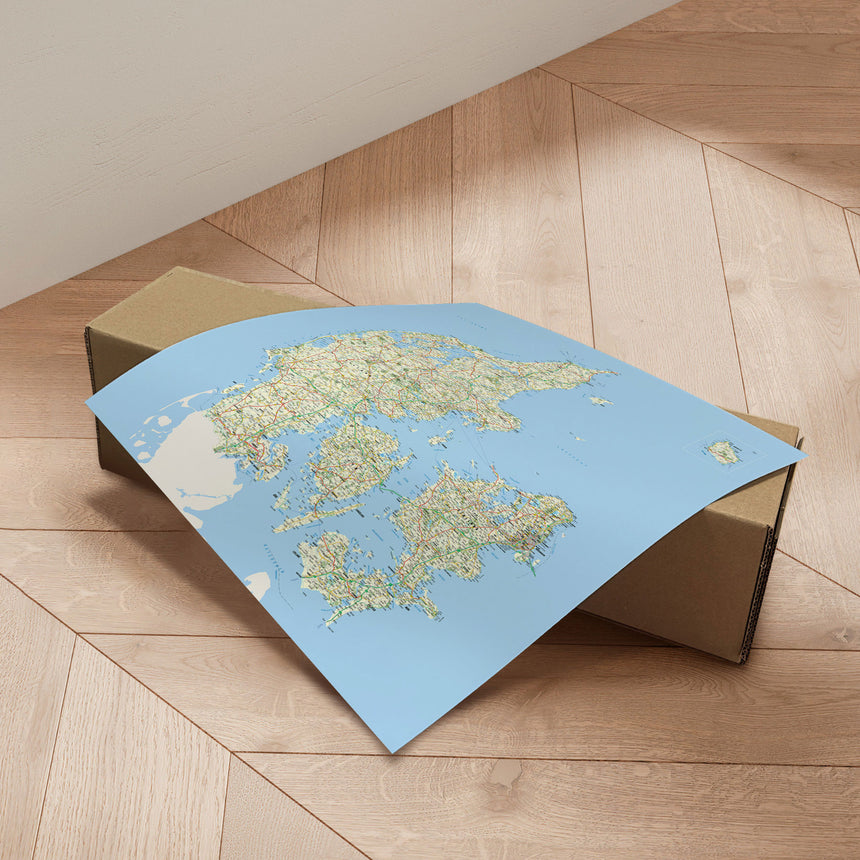 Danmarkskort - Classic - Plakat - Incado