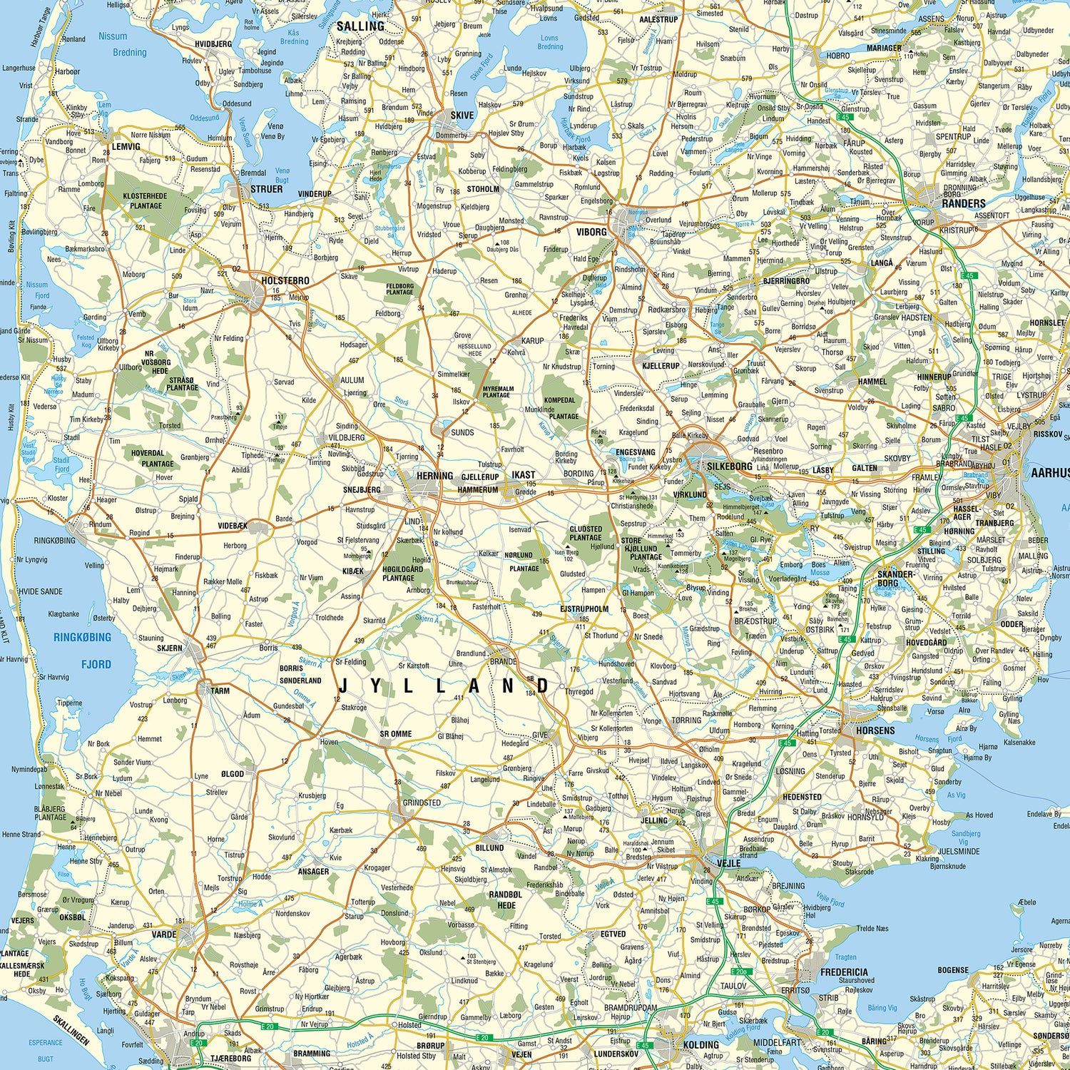 Danmarkskort i egetræsramme - Classic - Opslagstavle - Incado