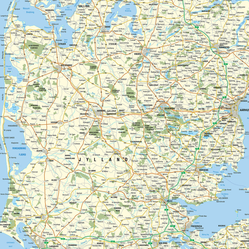 Danmarkskort i egetræsramme - Classic - Opslagstavle - Incado