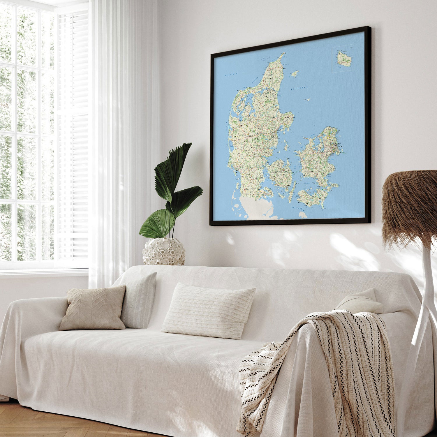 Danmarkskort med sort ramme - Classic - Opslagstavle - Incado