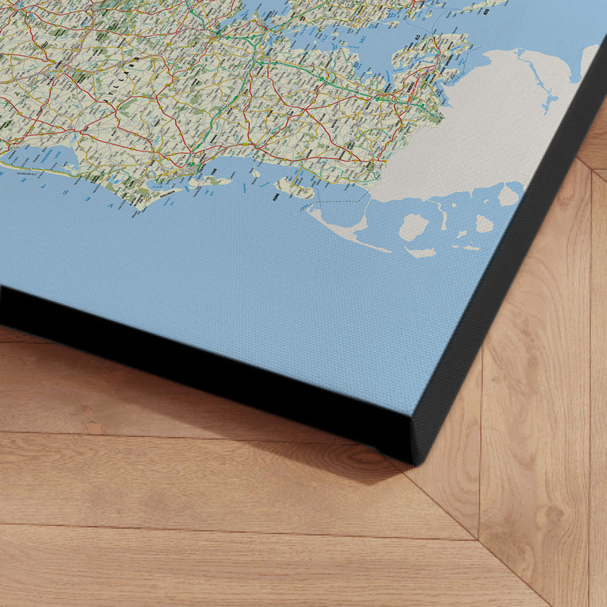 Danmarkskort - Classic - Lærredstryk - Incado