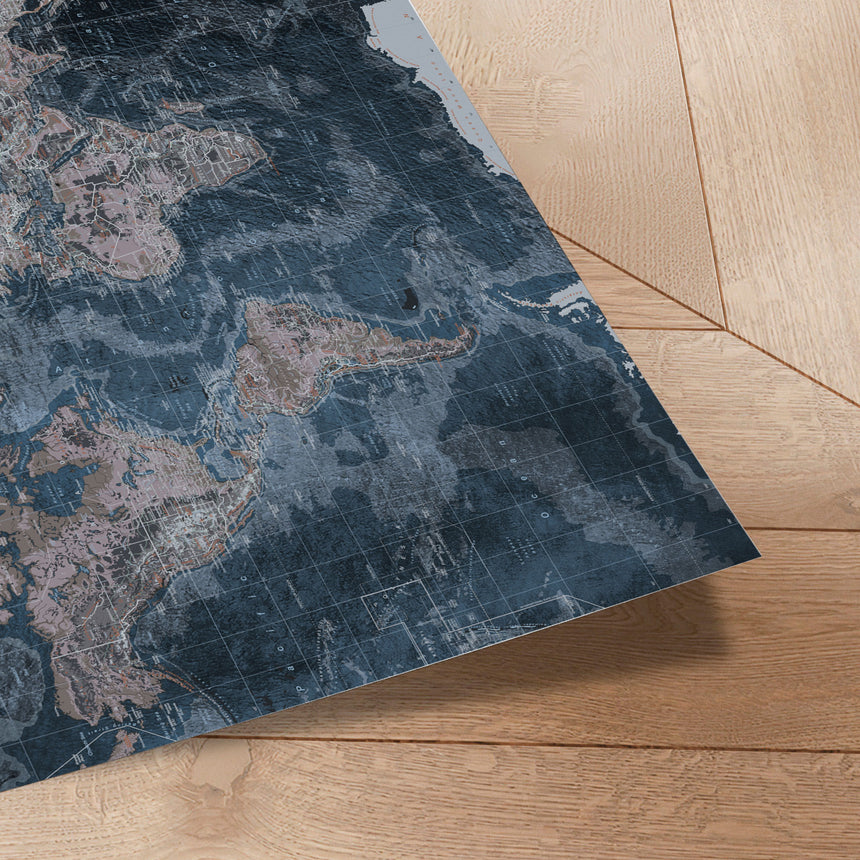 Verdenskort - Modern Blue - Plakat - Incado