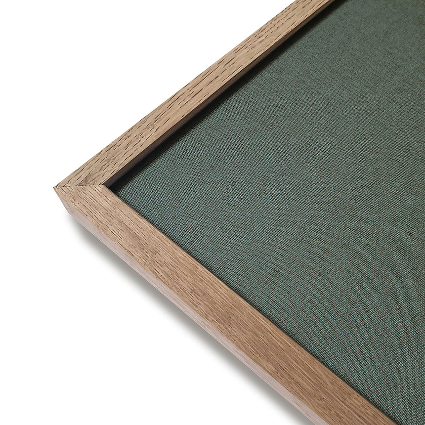 Hør verdenskort med egetræsramme - Carolina - Opslagstavle - Incado