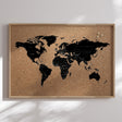 Verdenskort på kork med egetræsramme - Light - Opslagstavle - Incado
