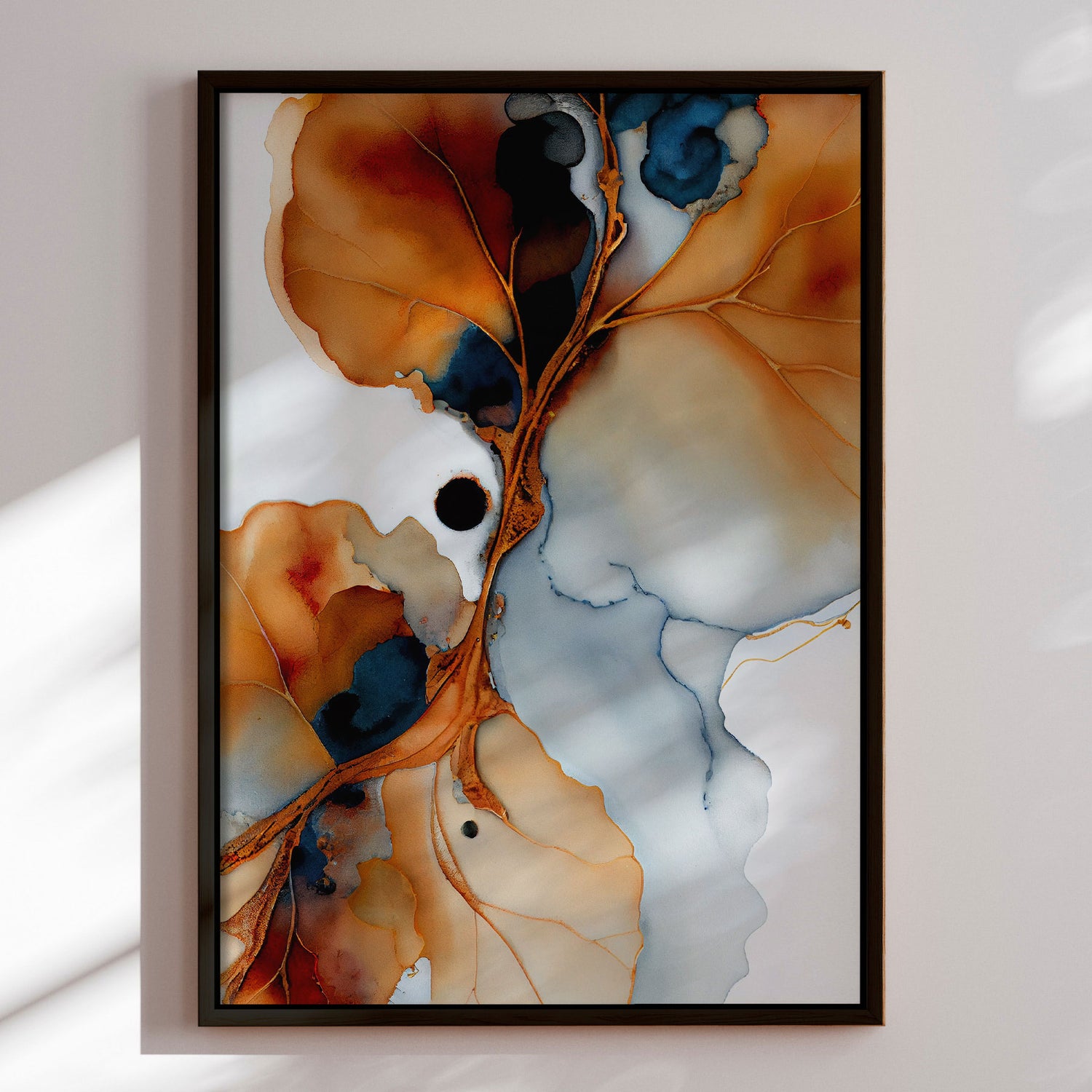 Håndlavet maleri med sort ramme - Aquarelle - Mixed media - Incado