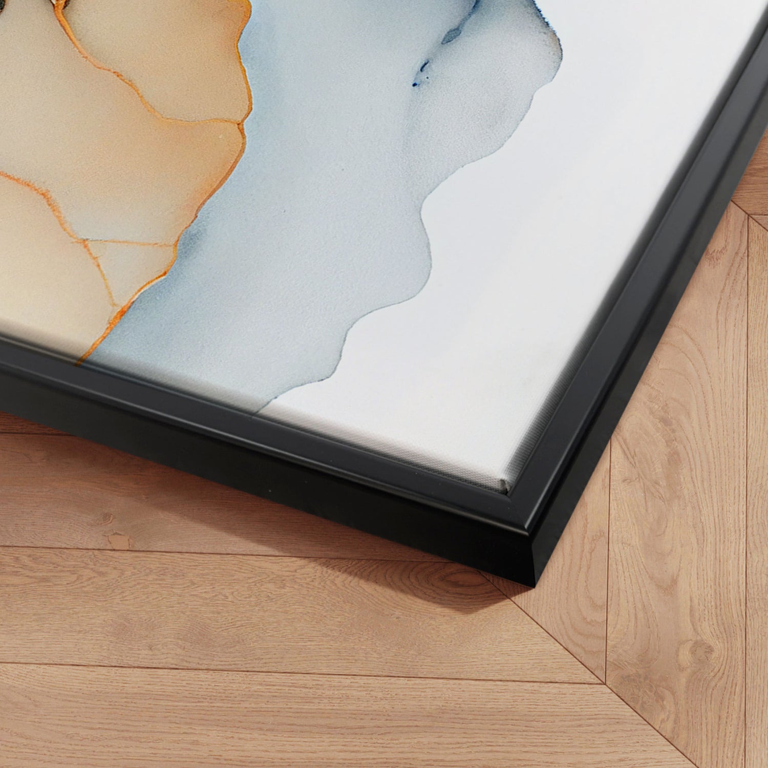 Håndlavet maleri med sort ramme - Aquarelle - Mixed media - Incado